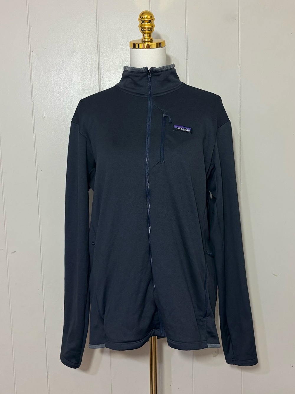 Patagonia Men’s R1 Daily Jacket Smolder Blue Full Zip Size L